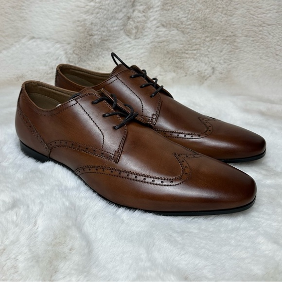 NWOT Aldo Brogue Cognac Brown Oxford Dress Shoes - Picture 1 of 12